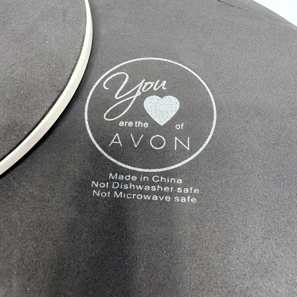 Set 2 Heart Of Avon Colorful Ceramic Trivet Tiles Retro Psychedelic Groovy Style